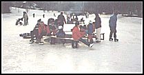 photo of bench during evening skate - 26 kb