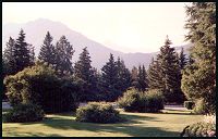 the lawn of Banff's admin building  -  48 kb